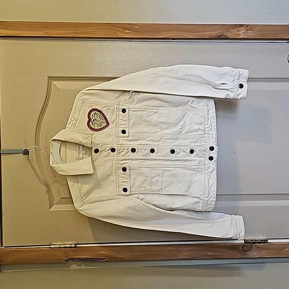 Maison Labiche PARIS small Ecru heart jean jacket 😍 ♥️ Anthropologie - Picture 2 of 8
